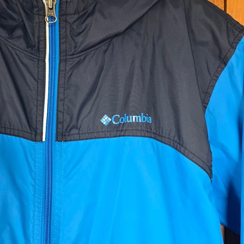 Columbia‎ Windbreaker Jacket Kids XL 18/20 Blue Navy Gorpcore Outdoorsy Raincoat